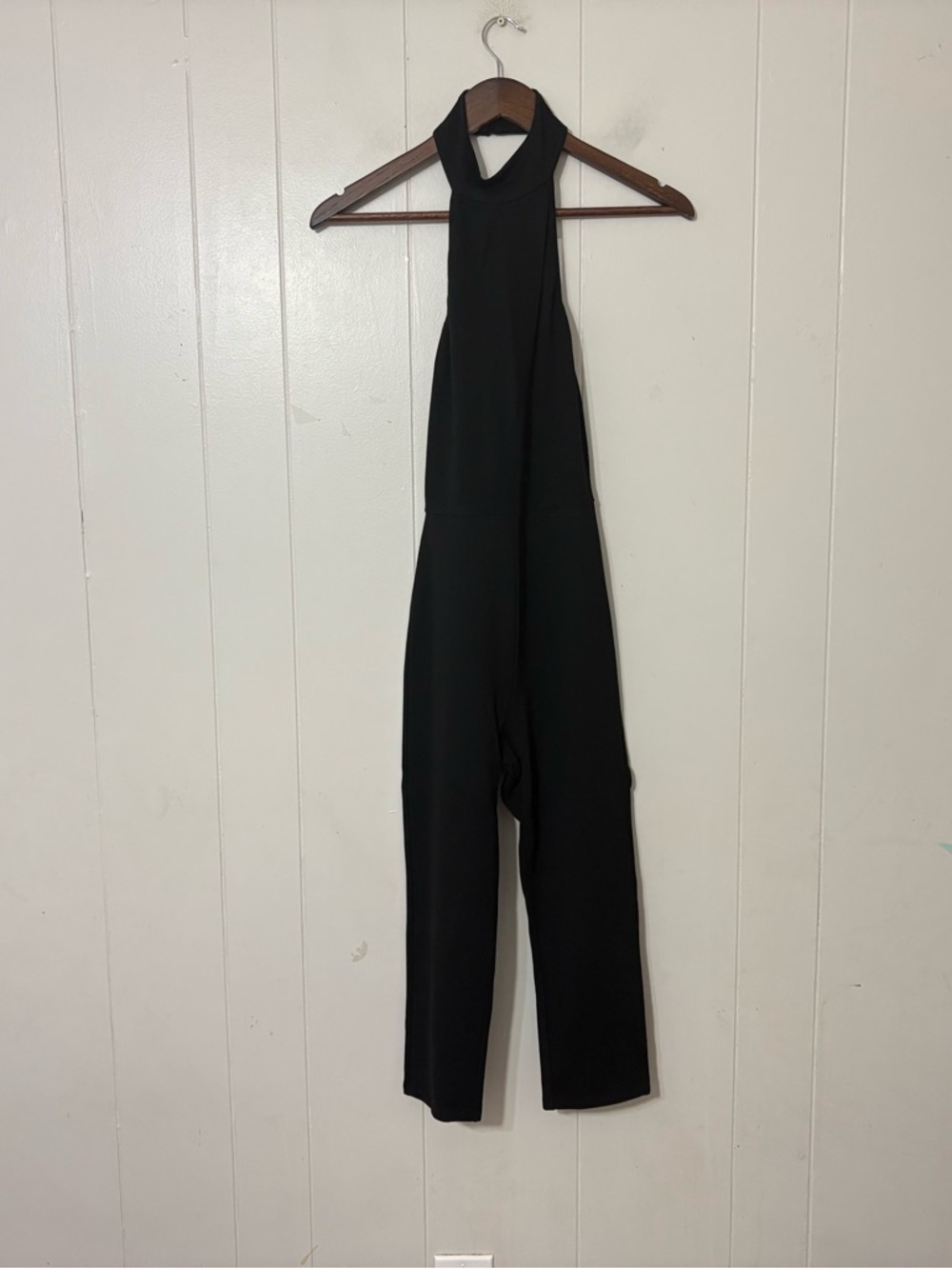 LPA Revolve Black Halter Jumpsuit Cropped Wide Leg Size S NWT Minimal Chic - Picture 2 of 14